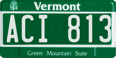 VT license plate ACI813