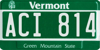 VT license plate ACI814
