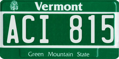 VT license plate ACI815
