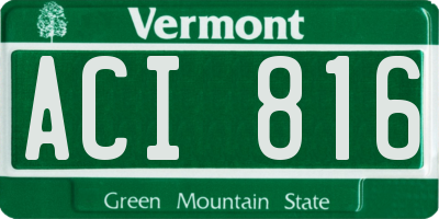 VT license plate ACI816