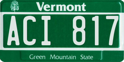 VT license plate ACI817