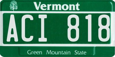 VT license plate ACI818