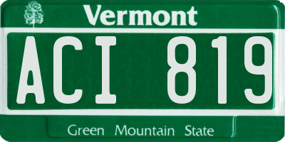 VT license plate ACI819