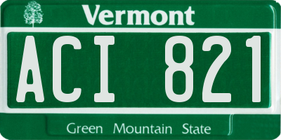 VT license plate ACI821