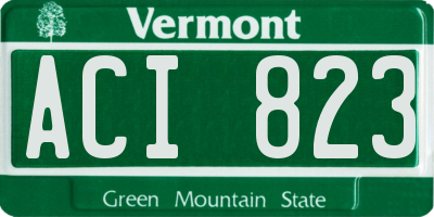 VT license plate ACI823