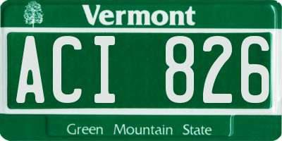 VT license plate ACI826