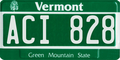 VT license plate ACI828