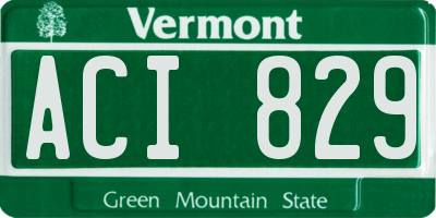VT license plate ACI829