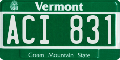 VT license plate ACI831