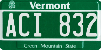 VT license plate ACI832