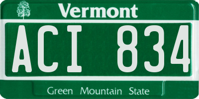 VT license plate ACI834