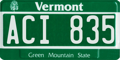 VT license plate ACI835