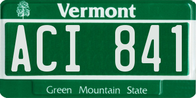 VT license plate ACI841