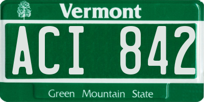 VT license plate ACI842