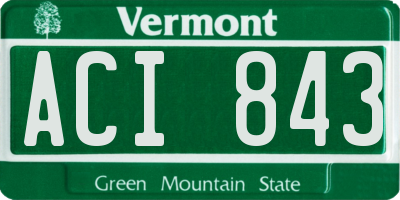 VT license plate ACI843