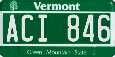 VT license plate ACI846