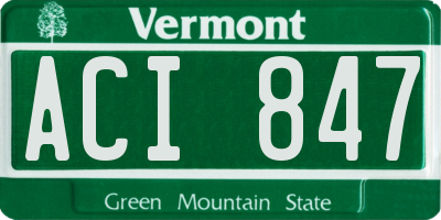 VT license plate ACI847