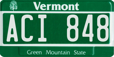 VT license plate ACI848