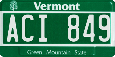 VT license plate ACI849