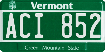 VT license plate ACI852