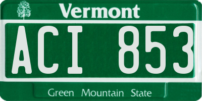 VT license plate ACI853