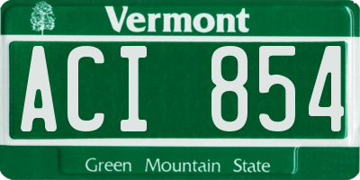 VT license plate ACI854