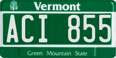 VT license plate ACI855