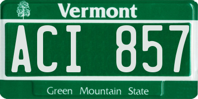 VT license plate ACI857