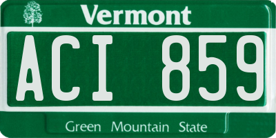 VT license plate ACI859