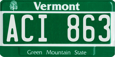 VT license plate ACI863