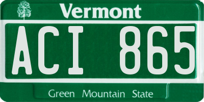 VT license plate ACI865