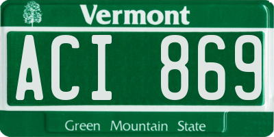 VT license plate ACI869