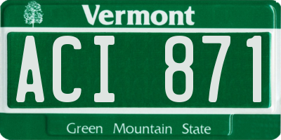 VT license plate ACI871