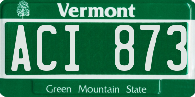 VT license plate ACI873