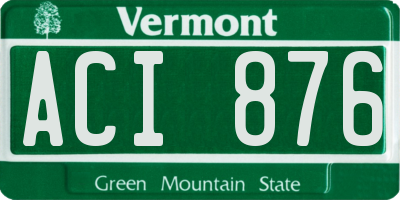 VT license plate ACI876