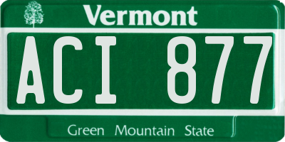 VT license plate ACI877
