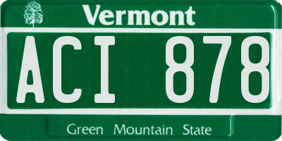 VT license plate ACI878
