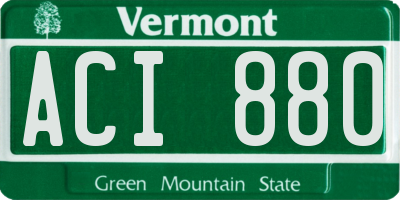 VT license plate ACI880