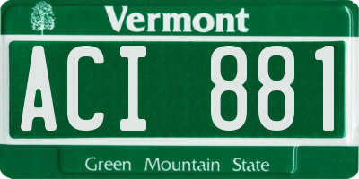 VT license plate ACI881