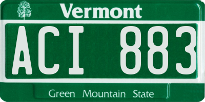 VT license plate ACI883