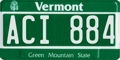 VT license plate ACI884