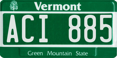 VT license plate ACI885