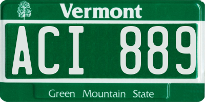 VT license plate ACI889