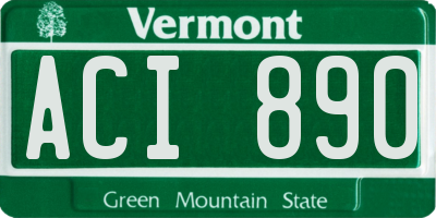 VT license plate ACI890
