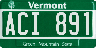 VT license plate ACI891