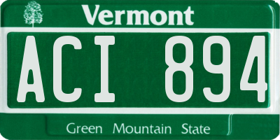 VT license plate ACI894