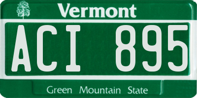 VT license plate ACI895