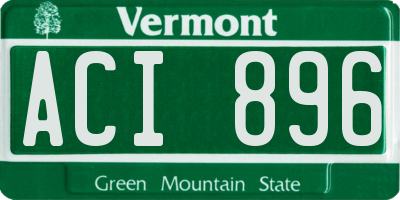 VT license plate ACI896