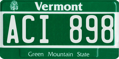 VT license plate ACI898
