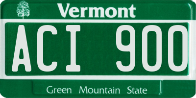 VT license plate ACI900
